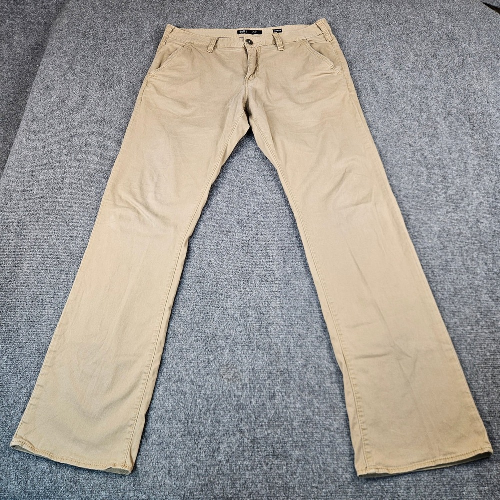 BKE Tyler Mens Khaki Pants Tan Straight Leg Stretch Chino 34